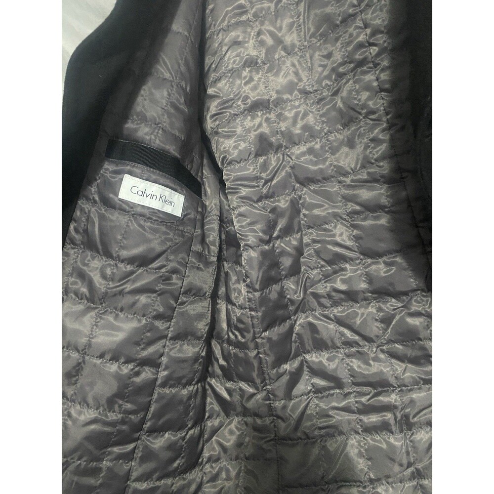 Calvin‎ Klein Mens Sz Large Black Coat - Picture 3 of 4